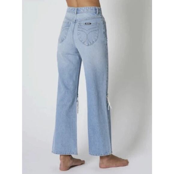 NWT Rollas Heidi Ankle Old Stone Jeans Blue Denim Distressed High Rise Size 30 - Picture 13 of 16